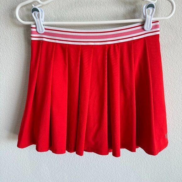 EleVen by Venus Williams Red Speedy High Waist Pleated Tennis Skirt - Picture 2 of 7